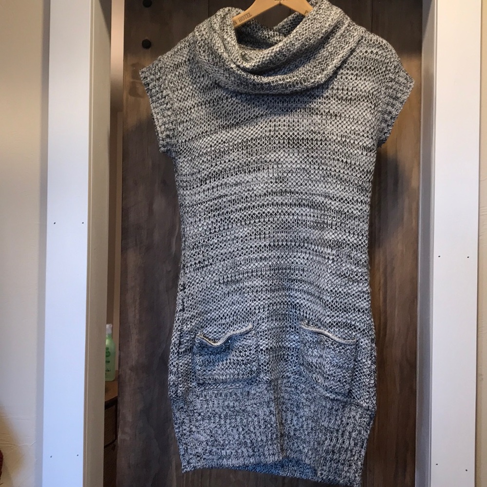 Black and white sweater dress